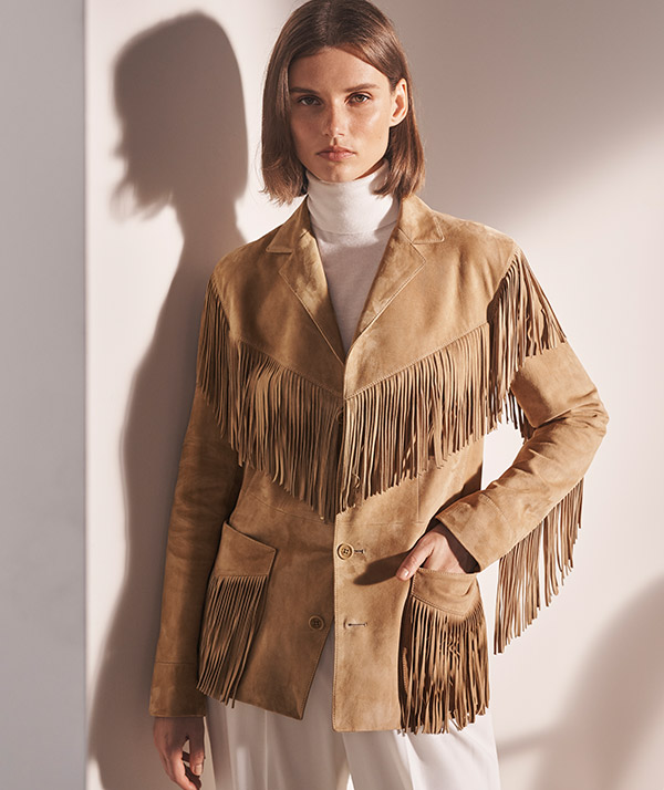RALPH LAUREN POLO COLLECTION Soft Leather Fringed
