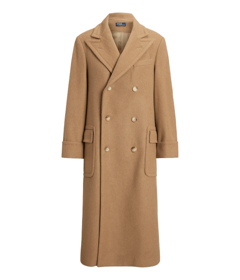 Camel-Hair Long Polo Coat