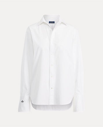 ralph lauren womens white button down shirt