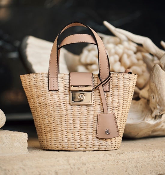 ralph lauren straw mini reese tote