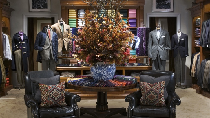 Photograph of the interior of the Ralph Lauren store in McLean